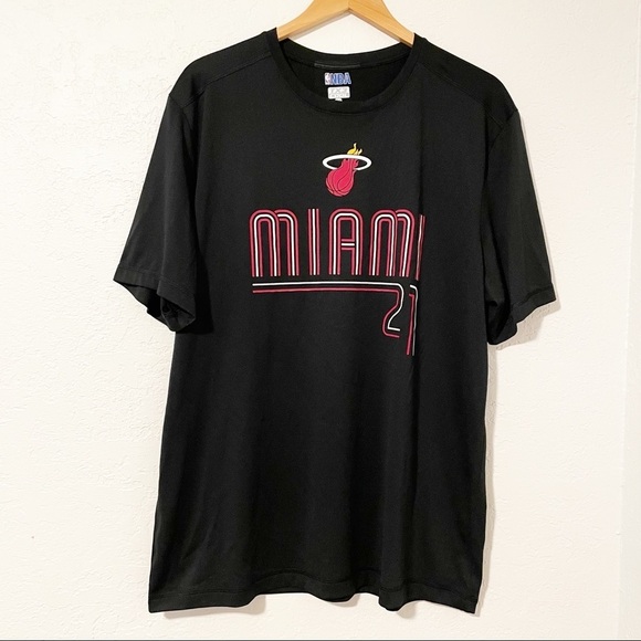 NBA TX3 Cool Men’s Shirt‎ Miami Heat Whiteside #21 Size XL Black - Picture 1 of 8